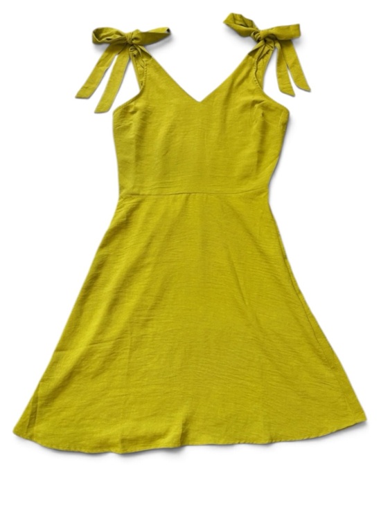 Monteau Dresses & Skirts - Monteau Los Angeles Tie Strap Mini Dress Size M Chartreuse A Line